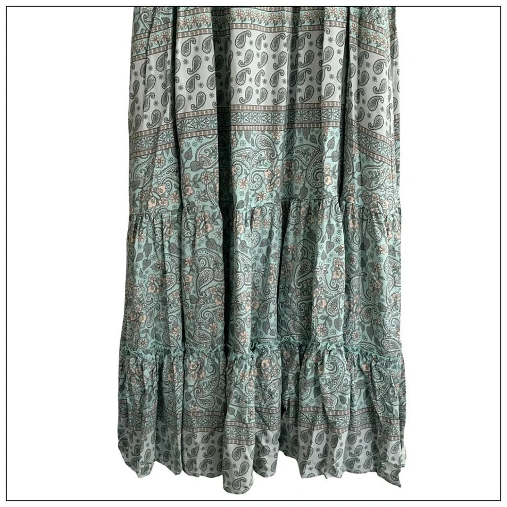 Jaase Mint Green Aquarius Boho Maxi Dress size L